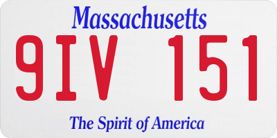 MA license plate 9IV151