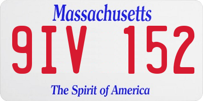 MA license plate 9IV152