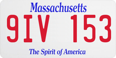 MA license plate 9IV153