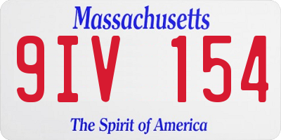 MA license plate 9IV154