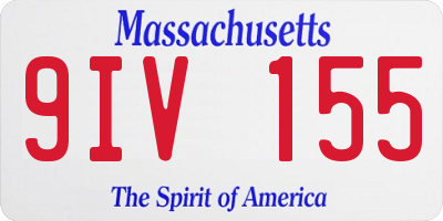 MA license plate 9IV155