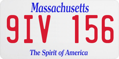 MA license plate 9IV156