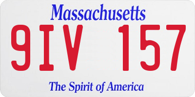 MA license plate 9IV157
