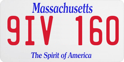 MA license plate 9IV160
