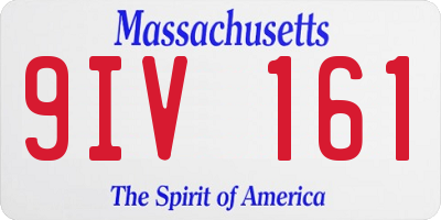 MA license plate 9IV161