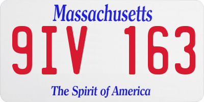 MA license plate 9IV163