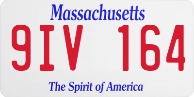 MA license plate 9IV164