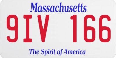 MA license plate 9IV166