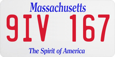 MA license plate 9IV167