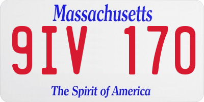 MA license plate 9IV170