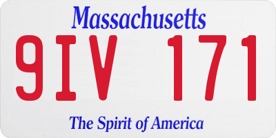 MA license plate 9IV171