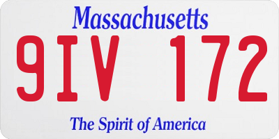 MA license plate 9IV172