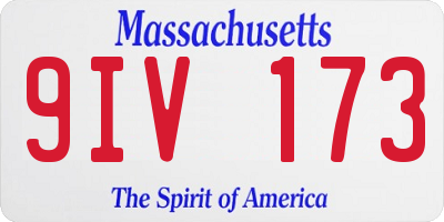 MA license plate 9IV173