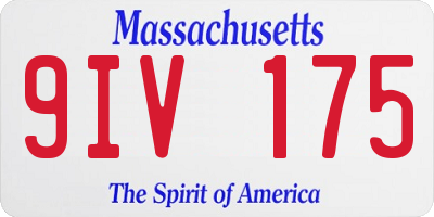 MA license plate 9IV175