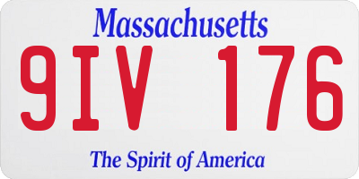 MA license plate 9IV176