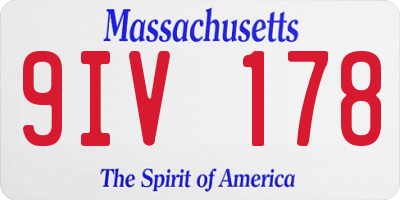 MA license plate 9IV178