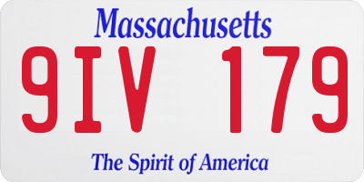 MA license plate 9IV179
