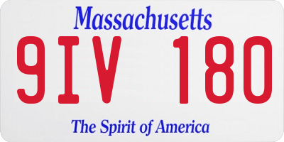 MA license plate 9IV180
