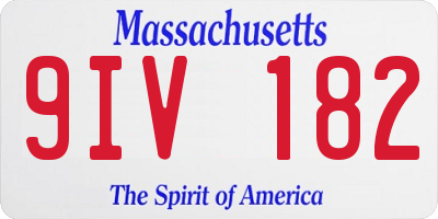 MA license plate 9IV182