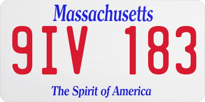 MA license plate 9IV183