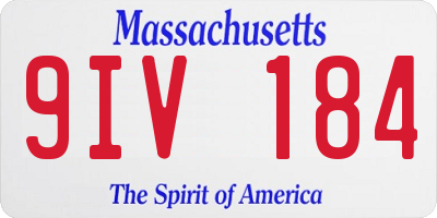 MA license plate 9IV184