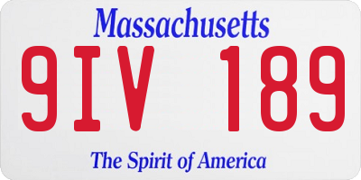 MA license plate 9IV189