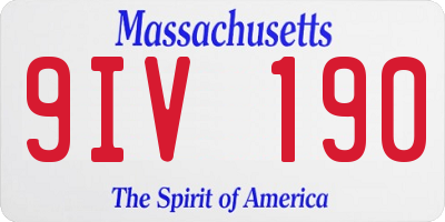 MA license plate 9IV190