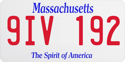 MA license plate 9IV192