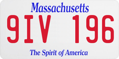 MA license plate 9IV196