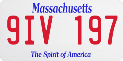 MA license plate 9IV197