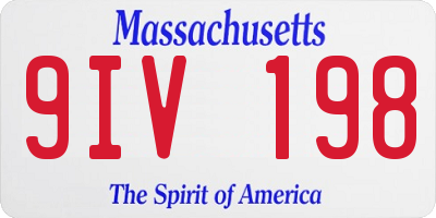 MA license plate 9IV198