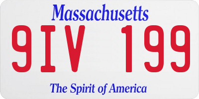 MA license plate 9IV199