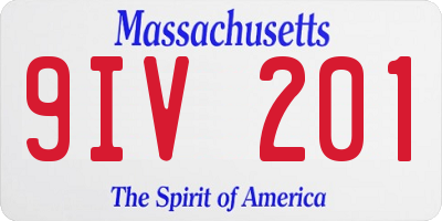 MA license plate 9IV201