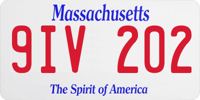 MA license plate 9IV202