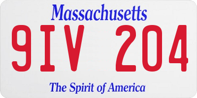 MA license plate 9IV204