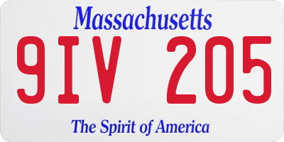 MA license plate 9IV205