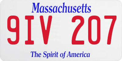MA license plate 9IV207