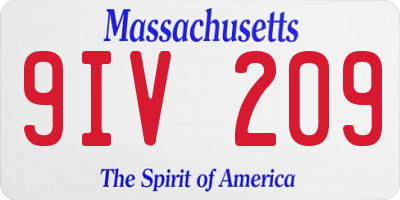 MA license plate 9IV209