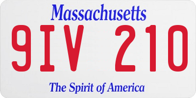 MA license plate 9IV210