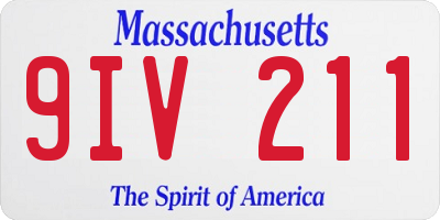 MA license plate 9IV211