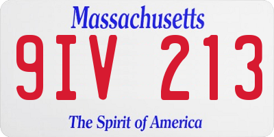 MA license plate 9IV213