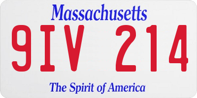 MA license plate 9IV214