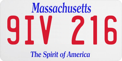 MA license plate 9IV216