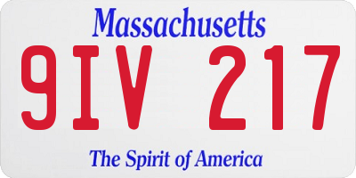 MA license plate 9IV217