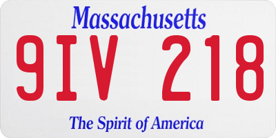 MA license plate 9IV218