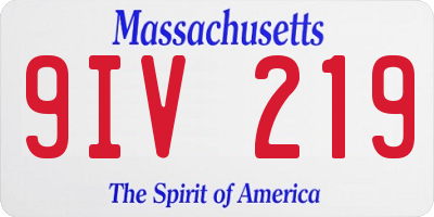 MA license plate 9IV219