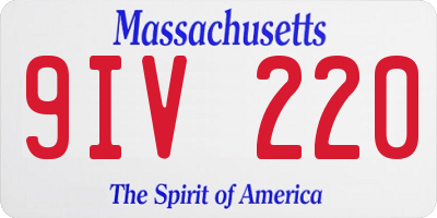 MA license plate 9IV220