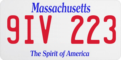 MA license plate 9IV223
