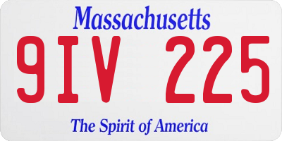 MA license plate 9IV225