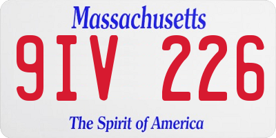MA license plate 9IV226
